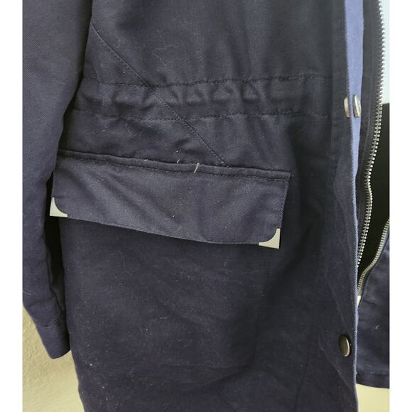 A New Day Navy Blue Lightweight Jacket XL Hip Length Zip & Button Front Pockets - Picture 4 of 7